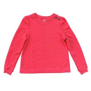 Croft & Barrow Women’s Quilted Red Coral Long Sleeve Top Sweater Shirt Size XS